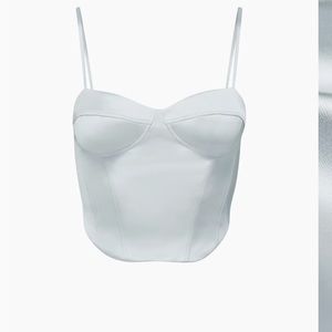 Aritzia Sunday Best Minx Satin Bustier - Sterling Blue
